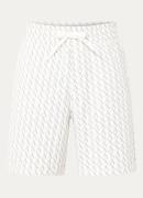 Armani Straight fit korte joggingbroek met logoprint en trekkoord