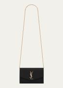 Saint Laurent Uptown portemonnee van kalfsleer met schouderband