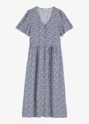 Marc O'Polo Denim Midi blousejurk met print en strikceintuur