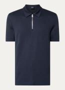 BOSS H-Paras regular fit polo in lyocellblend met halve rits