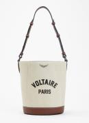 Zadig&Voltaire Schoudertas van canvas met leren details