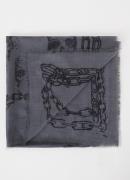 Zadig&Voltaire Kerry sjaal met print en franjes 135 x 135 cm