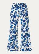 L.K.Bennett Brielle high waist straight fit pantalon van zijde met blo...