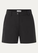 Modström Norma high waist straight fit korte broek in linnenblend