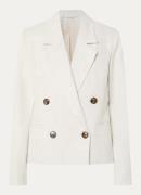Selected Femme Slfvenja cropped double-breasted blazer in linnenblend
