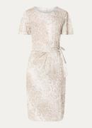 Claudia Sträter Midi jurk met slangenprint en strikdetail