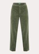 Benetton High waist straight fit broek van corduroy met steekzakken