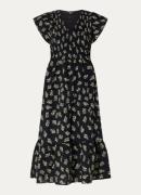 Rails Clementine midi jurk met bloemenprint en smockwerk