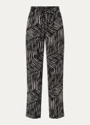 OPUS Marou high waist straight fit pantalon met print