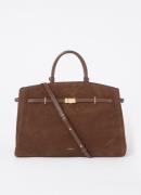 DeMellier The Hudson handtas van suède met afneembare schouderriem