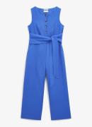 Hobbs Melissa cropped wide fit jumpsuit van linnen met strikceintuur