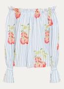 Essentiel Antwerp Ihandstand off shoulder tuniek met bloemborduring en...