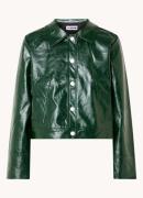 Laagam Lena jack van imitatieleer met steekzakken