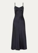 Sandro Midi jurk van satijn met spaghettibandjes