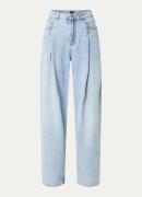 BOSS High waist wide leg jeans in lyocellblend met lichte wassing