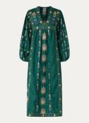 Farm Rio Pineapple midi tuniekjurk van linnen met borduring