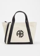 Anine Bing Cara Small shopper van canvas met afneembare schouderriem