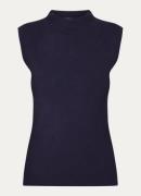 Claudia Sträter Fijngebreide top met opstaande kraag