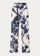 Claudia Sträter High waist wide fit broek met bloemenprint