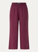Benetton High waist wide fit pantalon van linnen