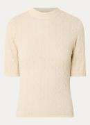 NIKKIE Luanda top met opengewerkt dessin en lurex