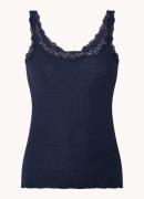 Rosemunde Babette tanktop in zijdeblend met kant