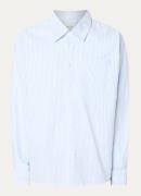 OLAF Oversized fit overshirt met streepprint en borstzak