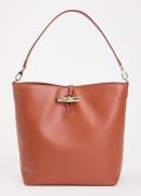 Longchamp Le Roseau schoudertas van kalfsleer met afneembare schouderr...
