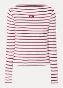 Laagam Ribgebreide top met streepprint