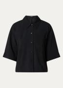 OPUS Fabbey cropped blouse met borstzak