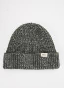 Barts Skaga ribgebreide muts in wolblend met gemêleerd dessin