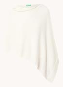 Benetton Fijngebreide cape in wolblend