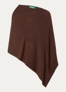 Benetton Fijngebreide cape in wolblend