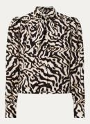 Dante 6 Cheska blouse met print en sjaalkraag