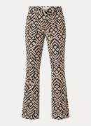 Expresso High waist wide fit pantalon met grafische print