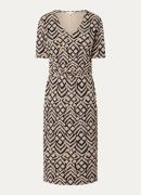 Expresso Midi jurk met grafische print en ceintuur