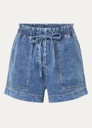 Rails Foster high waist straight fit korte broek in lyocellblend met s...