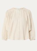 by-bar Becky blouse met streepprint en lurex
