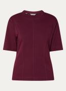 Selected Mesa T-shirt met schoudervulling en siernaad