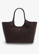 BOSS Lenah shopper van leer met logo