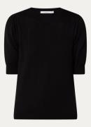 Summum Fijngebreide top met pofmouw