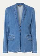 Expresso Blazer van chambray met klepzakken