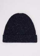SAMSØE SAMSØE Nataniel ribgebreide muts in wolblend met gemêleerd dess...