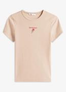 Tommy Hilfiger T-shirt met ribstructuur en logoborduring