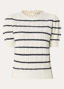 Sandro Kabelgebreide top in kasjmierblend met imitatieparels