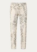 ba&sh Stinsy high waist slim fit broek met slangenprint