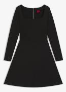 HUGO Noquette mini jurk met rechthoekige halslijn