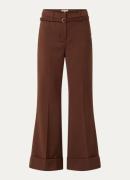 JOSH V Korien high waist flared fit pantalon met ceintuur