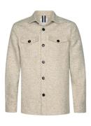 Profuomo Regular fit overshirt in wolblend met borstzakken