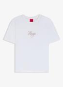 HUGO T-shirt van katoenen jersey met glitterprints